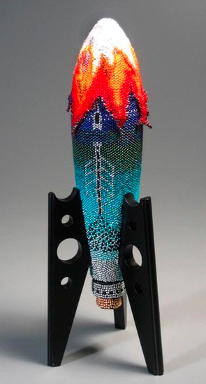Beadwork Sculpture Rocket Ship